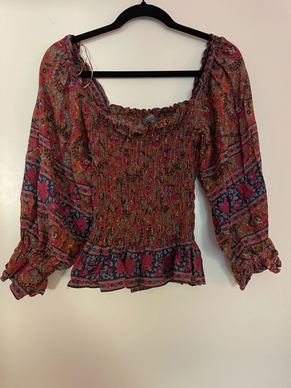 Haute Hippie Multicolor Floral Boho Blouse - Size L